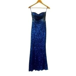 Evening Gown  Strapless sequins and Beads